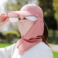 Rosa Outdoor Sonnenhut mit Gesichtsschutz und Nackenschutz für UV-Schutz - Verstellbar / Altrosa