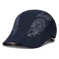 Chapeau de soleil bleu marine respirant avec motif dragon gris pour sports de plein air - Réglable / Bleu marine