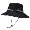 Cappello da sole da uomo a tesa larga con rete traspirante per pesca ed escursionismo - M (56-58cm) / Nero