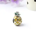 Fashion pineapple charm bead with yellow enamel finish for DIY charm bracelets - Pineapple