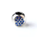 Cuenta de plata vintage con diamantes azules de zafiro para pulseras y collares DIY - Azul