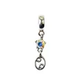 Silver Cancer zodiac charm with iridescent rhinestones for DIY charm bracelets - Cancer