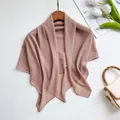 Κομψό dusty pink σιφόν τετράγωνο μαντήλι με λεπτές τυλιγμένες άκρες σε κρεμάστρα - 90cm / Χακί