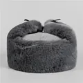 Gorro Ushanka gris para hombre con piel sintética gruesa y lana para protección invernal - M (56-58cm) / Gris