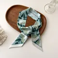 Twilly bleu à imprimé floral avec texte 'Always miracles' sur plateau en bois - 100PD-102 / 7*100cm