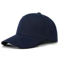 Classic 6-panel navy blue cotton twill baseball cap with curved brim for men and women - Adjustable / Navy Blue