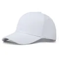 Klassische weiße Baseballkappe aus Baumwolle mit 6-Panel-Design und gebogenem Schirm - Verstellbar / Weiß