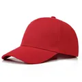Klassische rote Baseballkappe aus Baumwoll-Twill mit gebogenem Schirm und 6-Panel-Design - Verstellbar / Rot