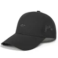 Atmungsaktive Herren Sport-Baseballkappe in Schwarz mit Berg-Logo und Mesh-Design - Verstellbar / Schwarz