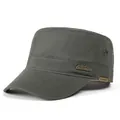 Dettaglio del berretto cadet verde oliva con logo in metallo e occhielli traspiranti - Regolabile / Verde Militare