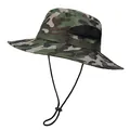 Dettaglio del cappello mimetico con rete traspirante e cordino regolabile antivento - M(56-58cm) / Camouflage Verde Militare