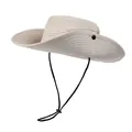 Detail of light beige sun hat featuring side air vents and adjustable windproof strap - M (56-58cm) / Off White