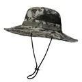Dettaglio cappello mimetico da esterno con tesa larga e rete traspirante nera - M(56-58cm) / Aereo Camouflage