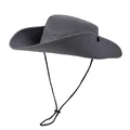 Détails du chapeau de brousse gris foncé avec évents respirants et bord large - M (56-58cm) / Gris foncé