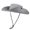 Détail du chapeau de soleil gris avec maille respirante et boutons-pression latéraux - M (56-58cm) / Gris clair