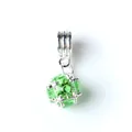 Abalorio de cristal verde con jaula de metal plateado para creación de joyas - Verde Claro (C6YD91)