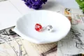 DIY sparkling faceted red gemstone pendant with silver bail for personalized jewelry making - Red(C6YD94)