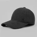 Dunkelgraue Winter-Baseballkappe aus Wollmischung mit Ohrenschutz für Herren - Verstellbar / Dunkelgrau