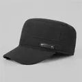 Close-up of a black winter cadet hat featuring a 'FASHION' leather patch and metal rivets - Adjustable / Black
