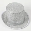 Primer plano del sombrero de copa con lentejuelas plateadas brillantes para escenarios - M(56-58cm) / Lentejuelas Plateado