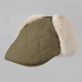 Détail de la chapka vert olive avec matelassage en losanges et fausse fourrure blanche - M / Vert Militaire