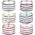 Lot de 4 bracelets bohèmes en cordon ciré imperméable avec nœuds réglables divers coloris - Style A-Collection