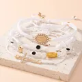 Set di 4 braccialetti intrecciati con ciondoli della Vergine Maria, croce e occhio - Bianco