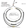 Ensemble collier pour homme avec perles noires et pendentif réglable au style hip-hop - Style Pendentif Totem En Métal