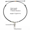 Collier homme pendentif flèche argentée rétro avec cordon noir réglable et style tribal - Style Pendentif Pointe De Flèche