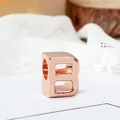 Abalorio letra B de oro rosa para creación de joyas DIY con acabado pulido fino - Letra B / Rosa oro