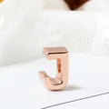 Abalorio de letra J en oro rosa pulido para creación de pulseras y joyas DIY - Letra J / Rosa oro
