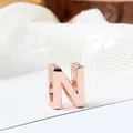Abalorio de letra N en oro rosa pulido para pulseras de joyería de bricolaje DIY - Letra N / Rosa oro