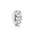 Abalorio de corazón de plata con circonitas brillantes para pulseras de moda - Estilo de Corazón a Corazón Pavé 3D (F11-11)