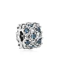 DIY charm bead featuring sparkling blue and white cubic zirconia for women bracelets - Blue