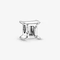 Abalorio Géminis de plata vintage con cristales brillantes para pulseras DIY - Géminis