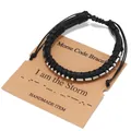 Bracciale codice morse fatto a mano su un cartoncino regalo vintage in carta kraft - Tema I Am The Storm