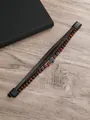 Pulsera multicapa para hombre de cuero trenzado con cuentas ojo de tigre rojo y cruz - Ojo de Tigre Rojo