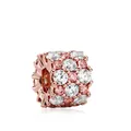 Elegant rose gold hollow charm bead with pink and clear sparkling pavé crystals - Rose Gold
