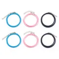 Adjustable 6-piece cord necklace set in blue pink and black with silver lobster clasps - 6 Pieces Set / Pink Blue Black Combination