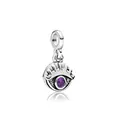 Colgante de herradura de plata con ojo púrpura y detalles de pestañas brillantes - Mis Ojos Claros (Mal de Ojo)