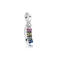 Colgante de plata con piedras de colores en magenta, amarillo, menta y azul - Mi Orgullo (Barra Arcoíris)