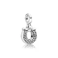Colgante de herradura de plata con cristales pavé brillantes para pulseras de amuletos - Mi Herradura de la Suerte