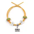 DIY handmade bracelet set with yellow elastic cords and vintage camera metal charms - Yellow Camera Style (5)