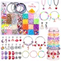 Kit de creación de joyas DIY con cuentas de arcilla de colores y caja de 24 rejillas - Kit de Arcilla con Caja de Almacenamiento de 24 Rejillas