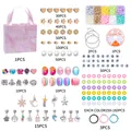 Set de pulseras de cuentas de arcilla polimérica colorida con dijes y bolsa de regalo - Kit Caja de Regalo Tipo Cajón (Letras no luminosas)