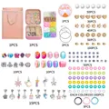 Roze DIY sieradenpakket met polymeerkralen en bedeltjes in een mooie geschenkdoos - Sieraden Opbergdoos Set (Niet-lichtgevende letters)