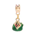 Pendentif Zongzi en émail avec base en métal doré pour la création de bracelets DIY - Mignon Zongzi en Dessin Animé (R1-88)