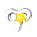 Abalorio de Aries en aleación con estrella amarilla y esmalte para bisutería DIY - Aries