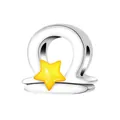 Libra zodiac alloy charm with yellow star detail for DIY jewelry and necklaces - Libra