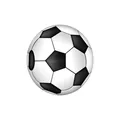 Classic black and white pentagon stitched soccer ball on white background - Black and White Soccer Ball (R1-152)
